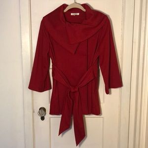 Calvin Klein Wide Collar Wrap Jacket: Sz Small